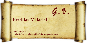 Grotte Vitold névjegykártya